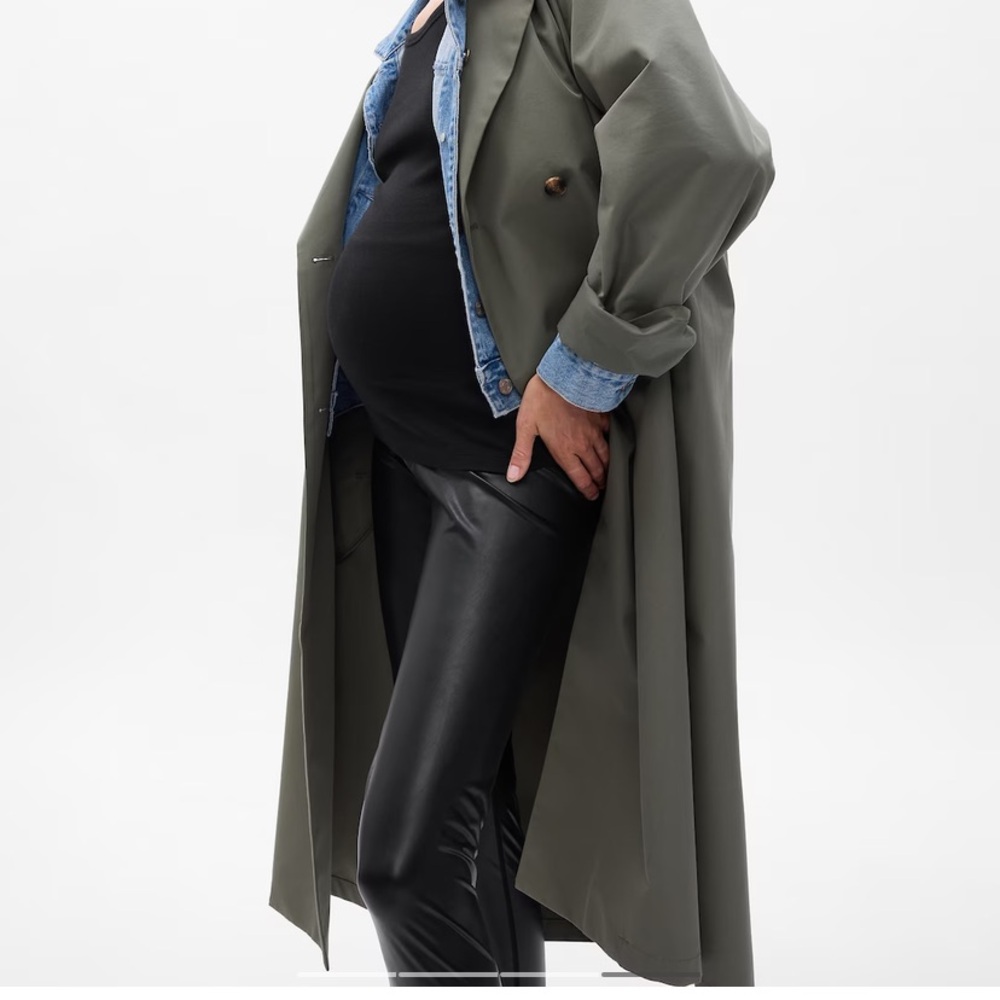 (2 for $25) Gap XL vegan leather maternity leggings